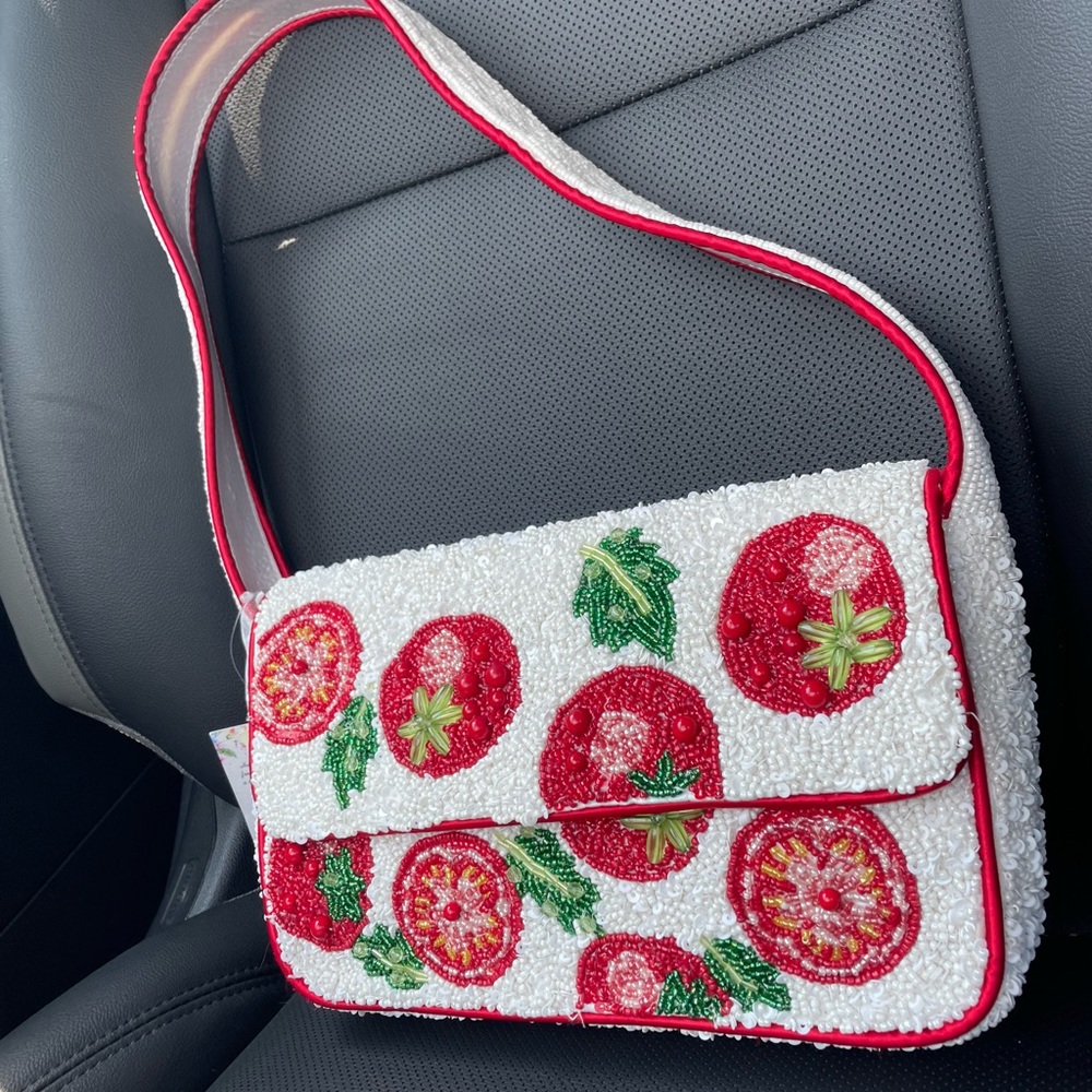 Viral Tomato Beaded bag
